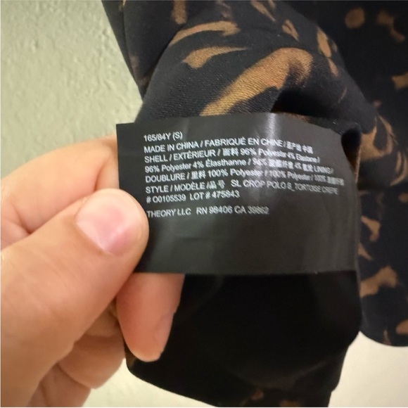 Theory Black and Brown Leopard Print Cropped Set - Picture 3 of 4